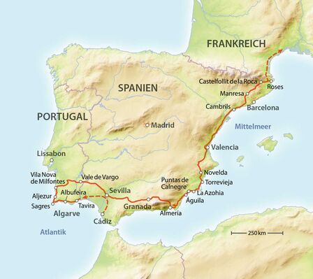 Route Portugal – Spanien