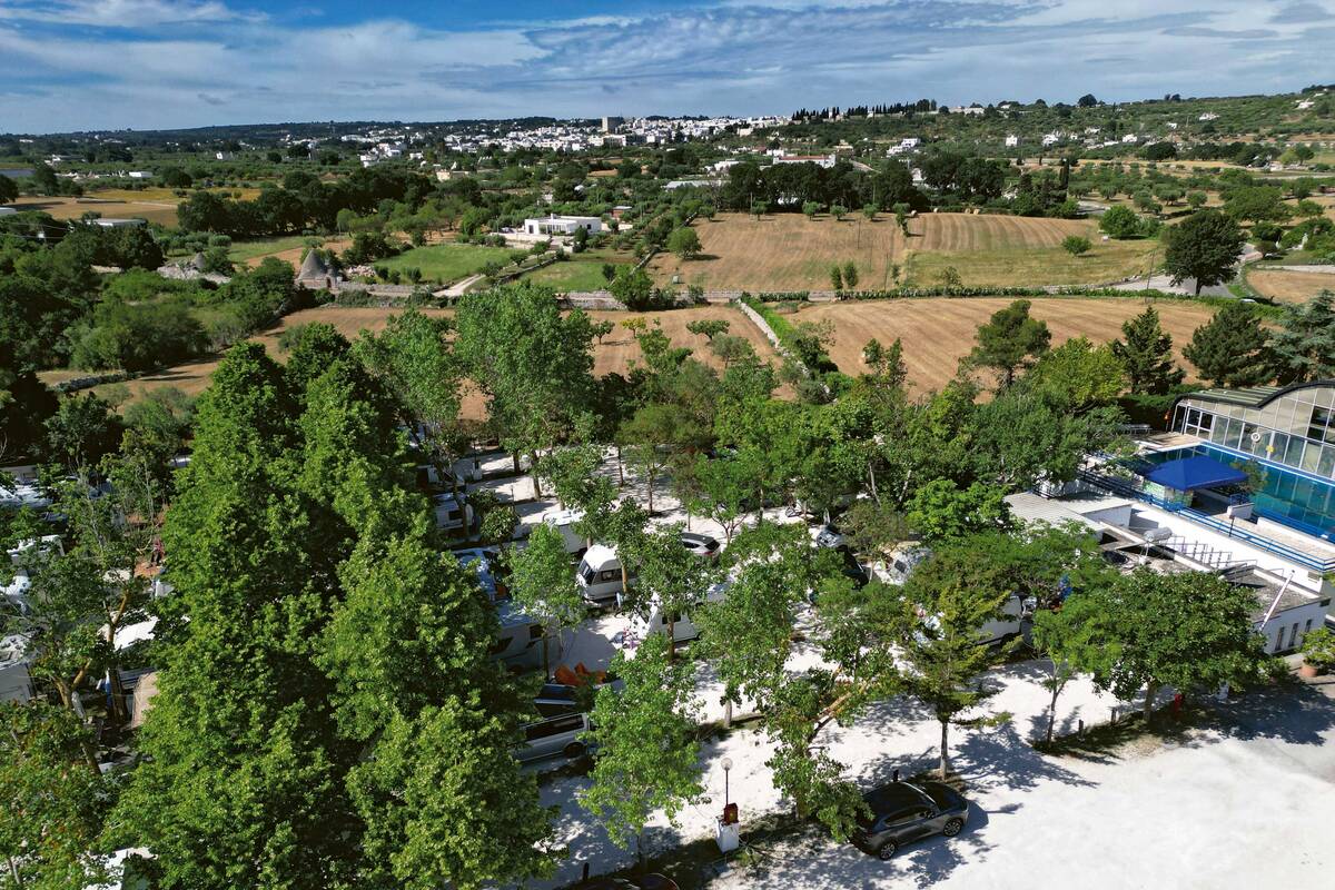 Vue du camping Dei Trulli di Alberobello.