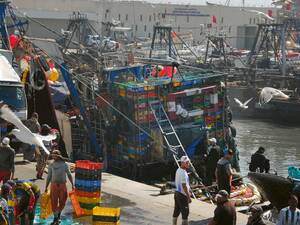 Le port de pêche d’Essaouira – une vie animée sur la côte atlantique.